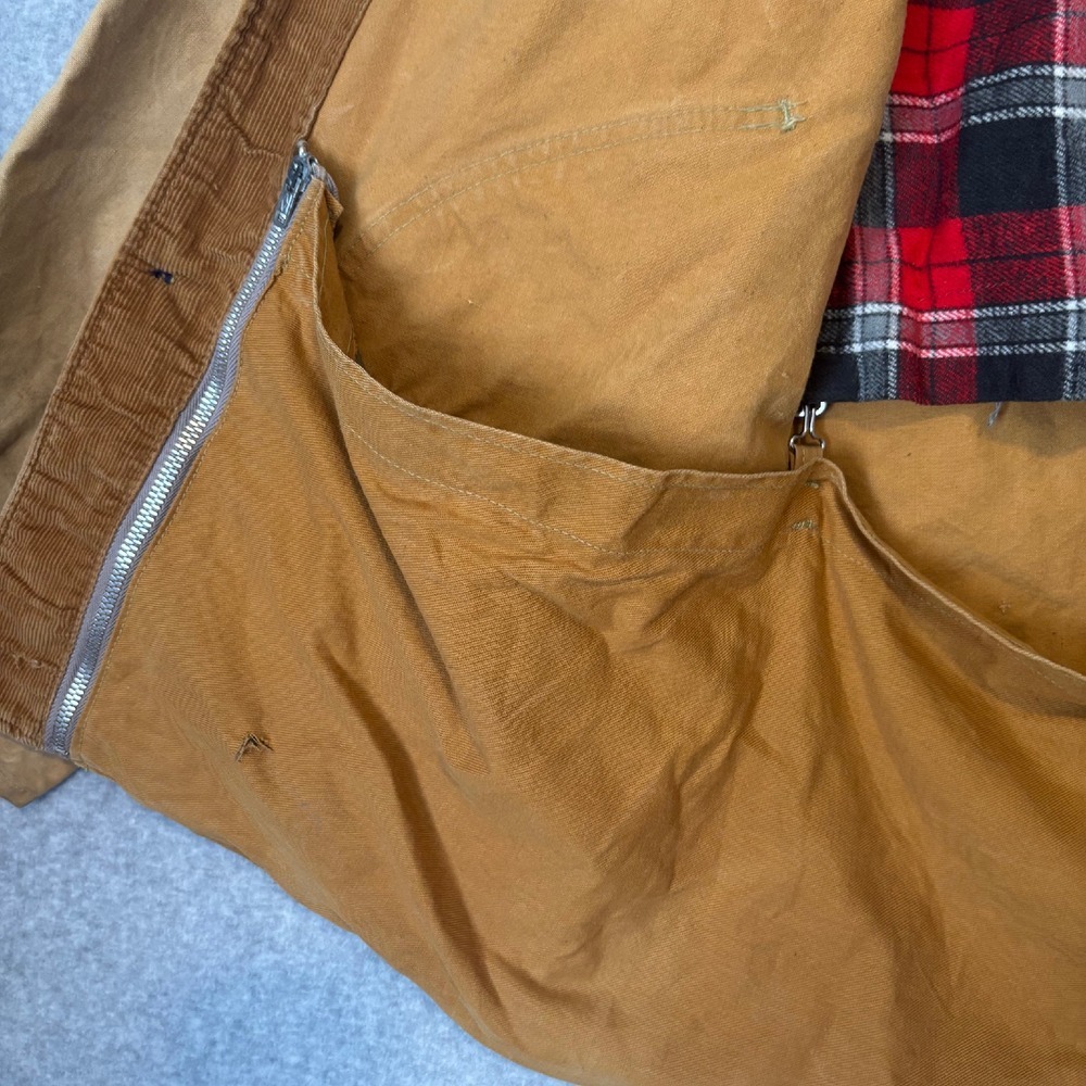 Vintage 70s Black Sheep Beige‎ Canvas Hunting Field Coat Large Distressed Jacket - Picture 7 of 16